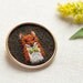 Embroidered Fox Brooch with Bow Tie
