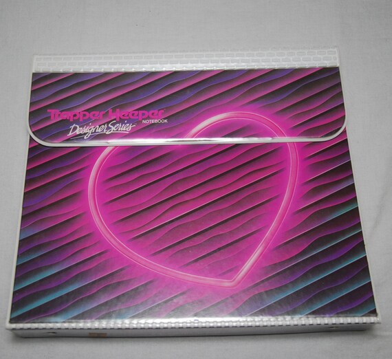 RADICAL Vintage 80s Neon Heart TRAPPER KEEPER by AtomicFoxVintage