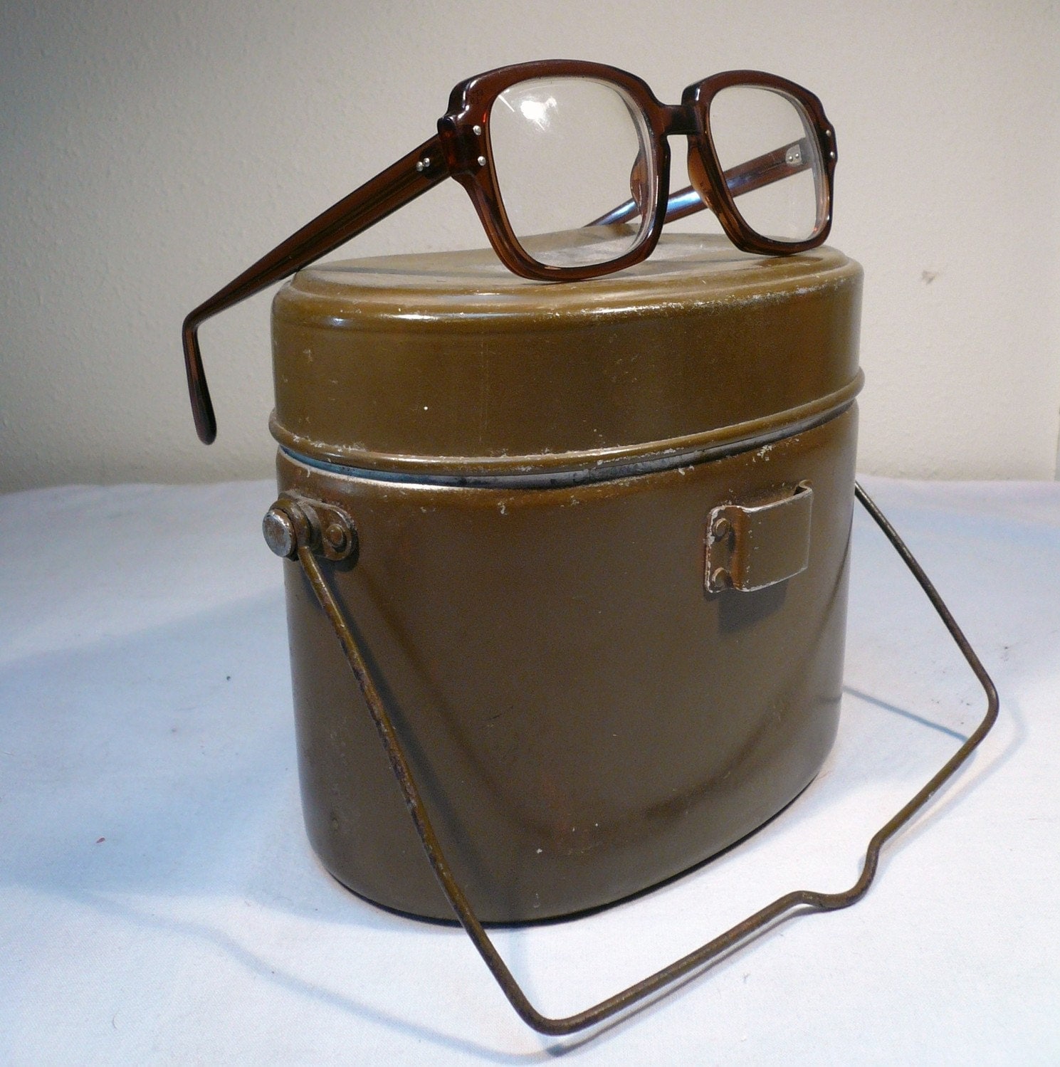 Vintage Romco Military Glasses Thick Brown Eyeglasses Frames