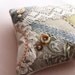 Crazy Quilt Pillow -- Celery and Smoke -- Handmade in Ireland
