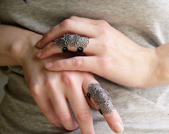 Saxon Statement Armor Ring Gothic Flourish Filigree Ring 1 ring only