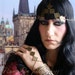 Love Triangle Bronze Chain Head Piece chain Headdress and Slave Bracelet SET
