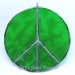 Green Peace Sign, Stained Glass Suncatcher, Handmade