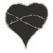Black Heart with Barbed Wire--black stained glass heart suncatcher (actually, sun-blocker)