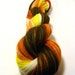 Handdyed SW Merino Wool/Nylon Gradient Yarn - Bonfire - brown, yellow, orange, white - Charm Sock