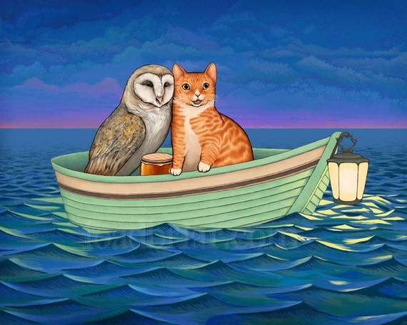 The Owl and the Pussycat - signed print