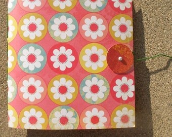 Hand Sewn Sketch Journal--Circular Flowers