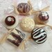 6 Chocolate Candy Magnets- recycled jewelry parts