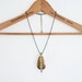 Zigzag Pendant Necklace - verdigris and oxidized brass