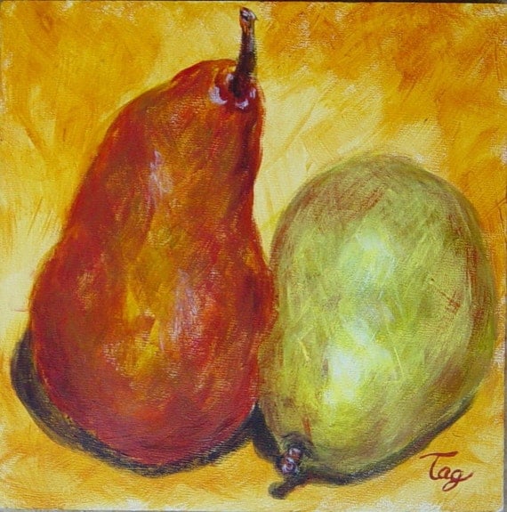 pear study acrylic painting