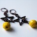 sale Yellow Star antiqued copper stars with yellow faceted beads earrings