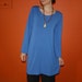 long sleeve dress or nightgown - organic bamboo and cotton hand dyed in lapis blue - medium