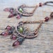 Kore's Garden Earrings ... Antique Copper Wire Wrapped Garnet and Rhodolite