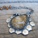 Honey Throne Necklace ... Sculpted Fine Silver Bezel with Bee and Gold Rutilated Quartz
