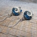 RESERVED Tiamat, Mystery of Chaos Earrings - Ocean Wave Glass with Sterling and Swarovski