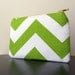 Mini Pouch - Spring Green and White Chevron