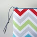 Zip Pouch Mini Clutch - Red Neon Green and Aqua Blue Chevron