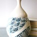 SALE Large bud vase in Peacock and Turquoise