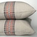 SALE Scandinavian Embroidered Linen Pillow Slip 16 Inch Repurposed Vintage Textile LAST ONE