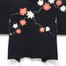 Vintage silk kimono haori - Shibori Maple leaves on black