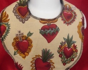 Sacred hearts punk boutique baby bib