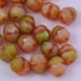 Czech glass faceted firepolish beads 6mm pink coral olivine 20