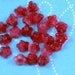 Glass baby bell flower beads pearl fuschia 25