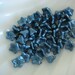 Czech glass trumpet flower beads blue pearl coat 12 pack