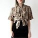 vintage 90's WILD ANIMAL wildcat print silk blouse