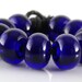 Transparent Cobalt Blue Spacers - Handmade Artisan Lampwork Glass Beads 5mmx9mm - SRA (Set of 10 Spacer Beads)