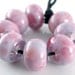 ON SALE! Cupcake - Handmade Artisan Lampwork Glass Round Beads 8mmx12mm - Pinks - SRA (Set of 8 Beads)