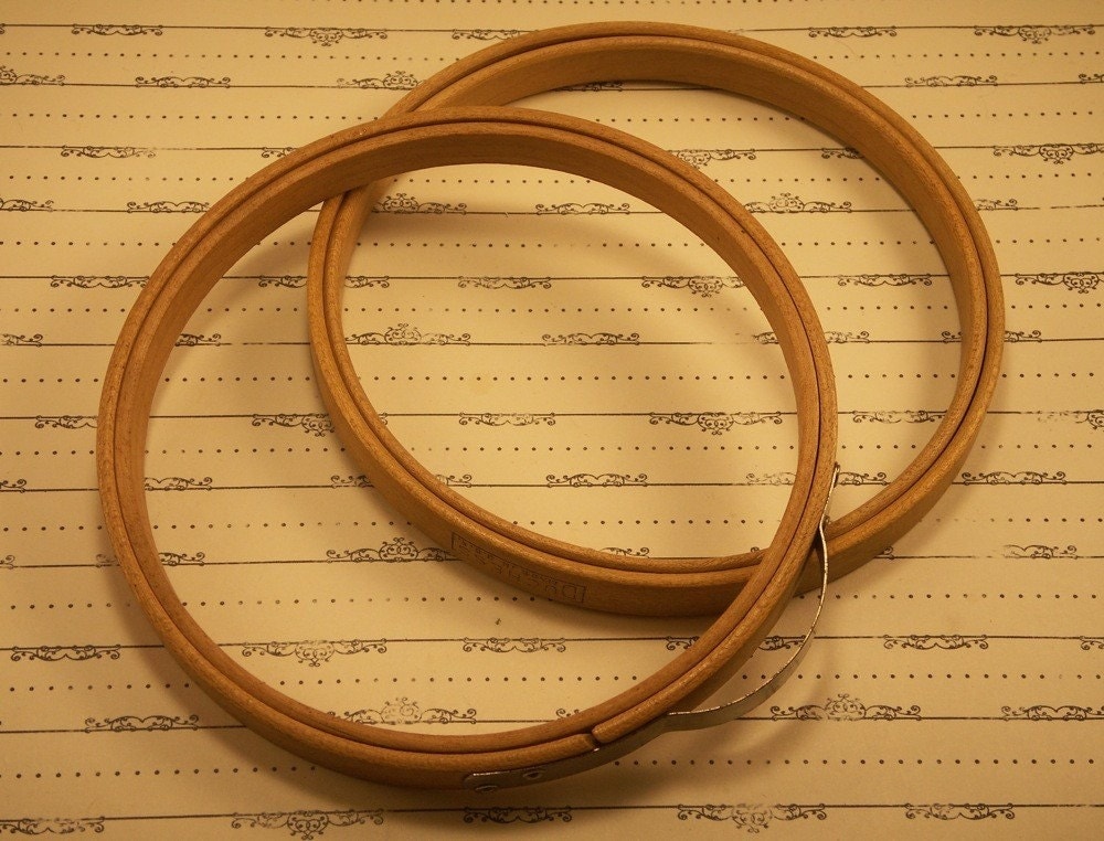 2 Vintage Wooden Embroidery Hoops
