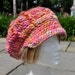 Wool Newsboy Hat - Pink Crocheted Hat with Brim - Last One