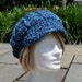 Women's Crocheted Hat - My Signature Newsboy style hat in Boucle Yarn - Winter Accessories - Women's Blue Hat with Brim