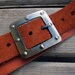 80s Boho Rustic Hippie Belt Rust - Rough Out Suede Leather - Bohemian Pirate - Metal Buckle M