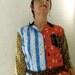 60s Butterfly Gypsy Shirt - Vintage Donnkenny - Mixed Prints - Boho Blouse - Sally Draper - 34