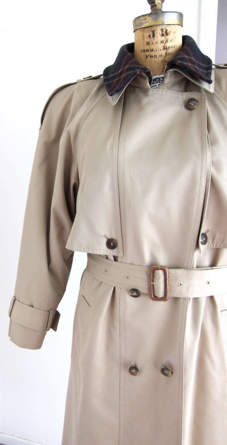 80s Bill Blass Vintage Trench Coat Raincoat Overcoat