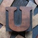 Antique Letterpress Wood Type Printers Block Letter U