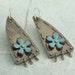 Turquoise Flower Earrings - upcycled vintage spoon earrings by Kathryn Riechert