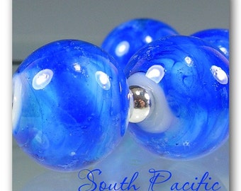 DarleenMB ~ South Pacific ~ 6 artisan handmade lampwork beads