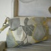25% OFF SALE - Silver Leaves - Square Zipper Pouch with Clip
