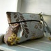 Blue Gray Floral - Zipper Pouch with Clip