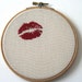 Lipstick Traces Wooden Framed Hand Embroidered Valentine Wall Hanging