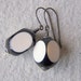 Vintage Lucite earrings vintage black and white Lucite beads with oxidized sterling silver