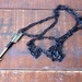 Arrow Necklace - black wire wrapped antiqued brass arrow pendant - archery - hunter - woodland - unisex fashion