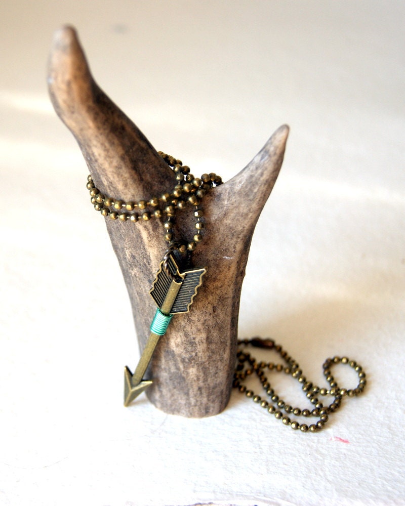 Vertical Arrow Necklace Arrow Necklace turquoise wire