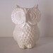 Ceramic Owl Vase Vintage Design in White, PREORDER