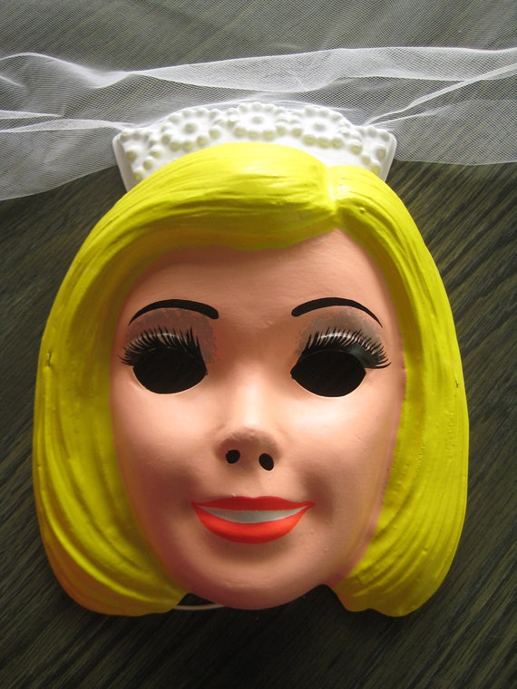 Barbie Bride Costume and Mask, <b>ben cooper</b>, dress and veil, vintage 1982 <b>...</b> - il_570xN.278232981