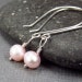 Light Pink Earrings Freshwater Pearl Earrings Bridesmaid Set Sterling Silver