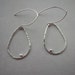 Sterling Silver teardrop hoop earrings Argentium silver teardrops wishbone ear wires
